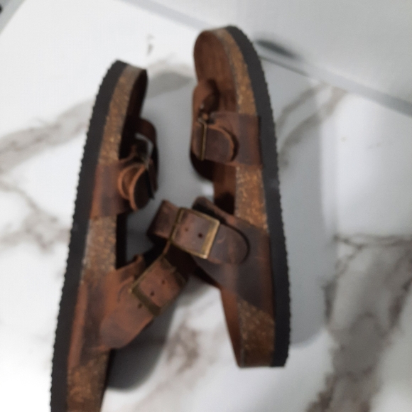 Mountain Sole Sandal Womens Size 6 Comfortable Walking Outdoor Brown Leather - Picture 4 of 10